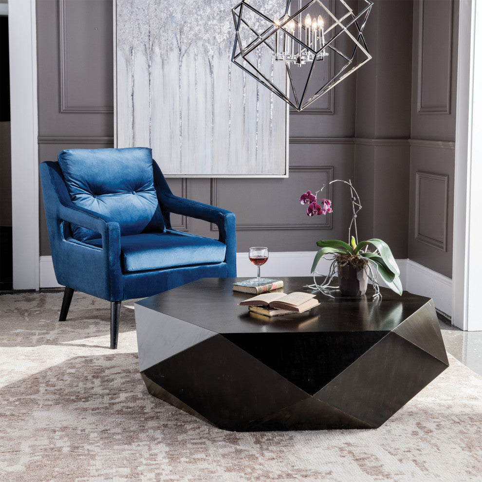 Uttermost Volker 49 x 14" Coffee Table, Worn Black