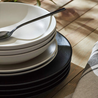 Porto by Stone Lain Semplice Stoneware Dinnerware Set, White Matte, 12-Piece