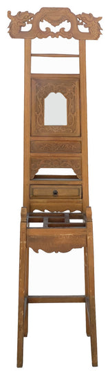 Chinese Oriental Wood Carving Cloth Rack Panel Wash Basin Stand Hcs6047