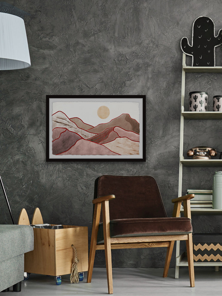 "Climb the Red Mountains" Framed Painting Print, 30x20