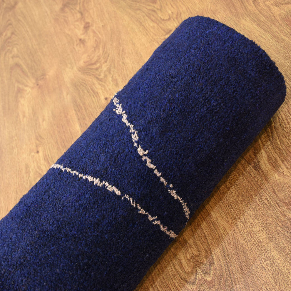 HAND KNOTTED LOOM SILK ECO-FRIENDLY AREA RUG-9'x12',Rectangle,Blue,Geometric