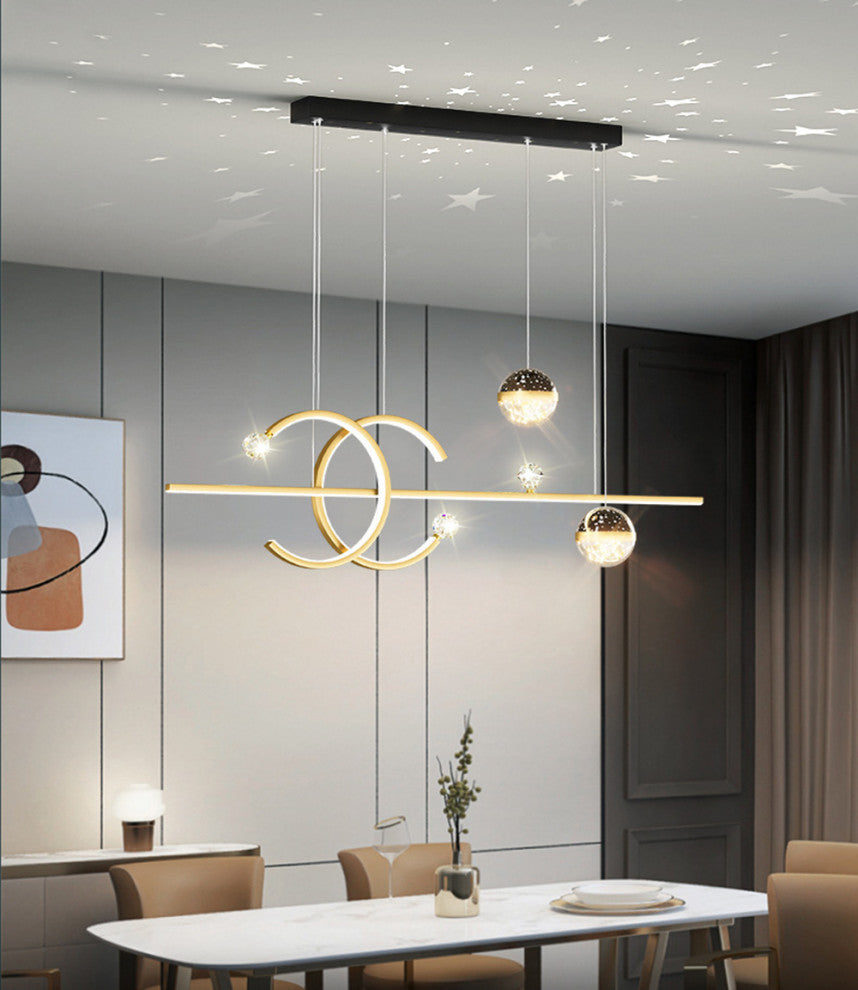 Wallisellen | Creative LED Pendant Light in a Nordic style for Dining Room, Black, Trichromatic Light