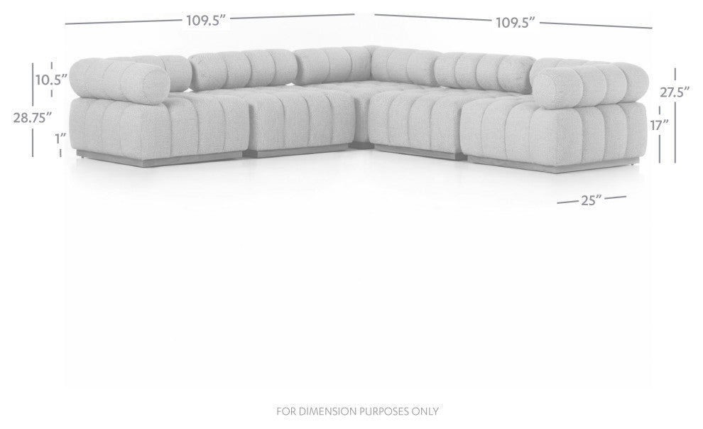 Roma Outdoor 5pc Sectional-Faye Ash