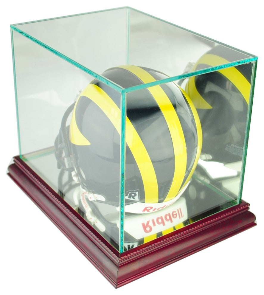 Mini Football Helmet Display Case, Cherry