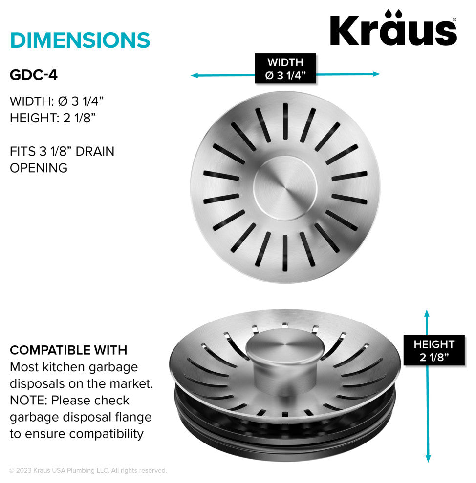 Universal Kitchen Sink Strainer / Stopper for Garbage Disposals