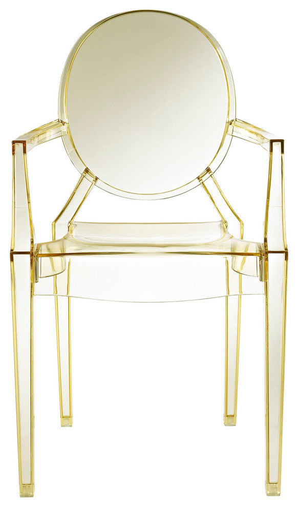 Modern Contemporary Kitchen Dining Armchair Yellow, Outdoor or Indoor