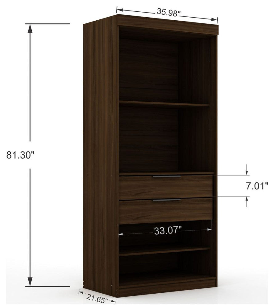 Mulberry Open 1 Sectional Closet, Brown