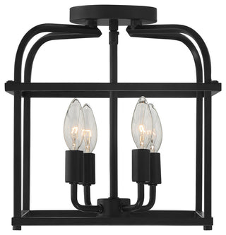 4-Light Ceiling Light, Matte Black