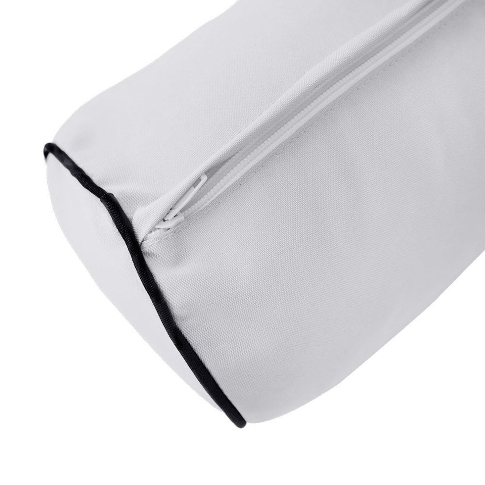 |COVER ONLY| Outdoor Style 2 Crib Contrast Trim Bolster Back Pillow Cover AD105
