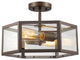 Ironclad 2-Light Rubbed Bronze Convertible Ceiling Mini Pendant