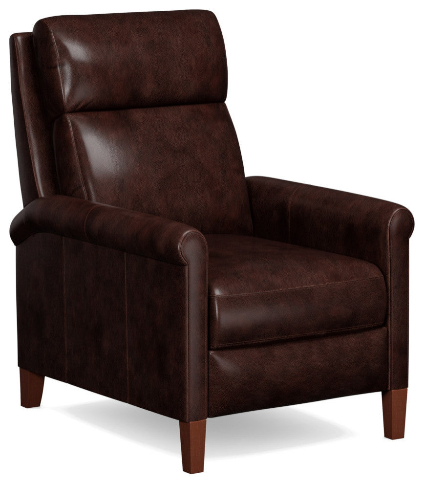 Sunset Trading Ethan Pushback Leather Recliner, Light Gray