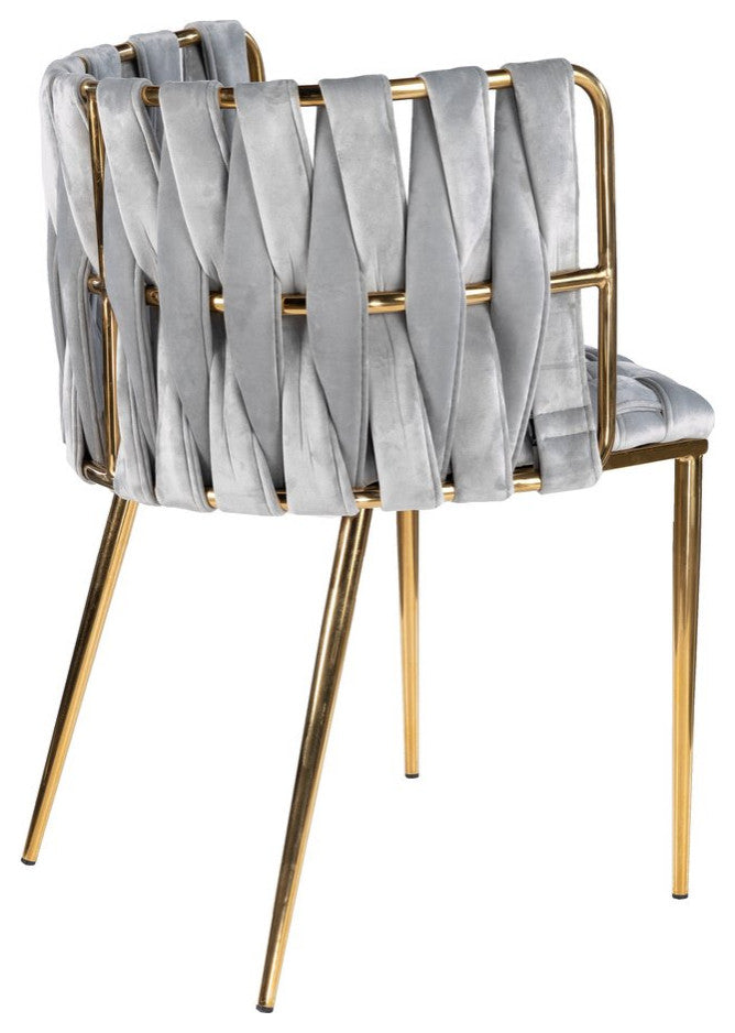 5-Piece Gigi Marble Top Dining Set, Gray Chairs
