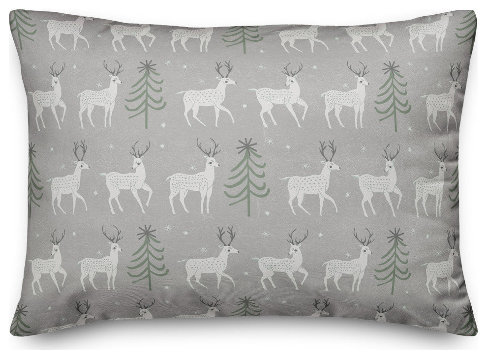 Deer and Tree Pattern 14x20 Spun Poly Pillow
