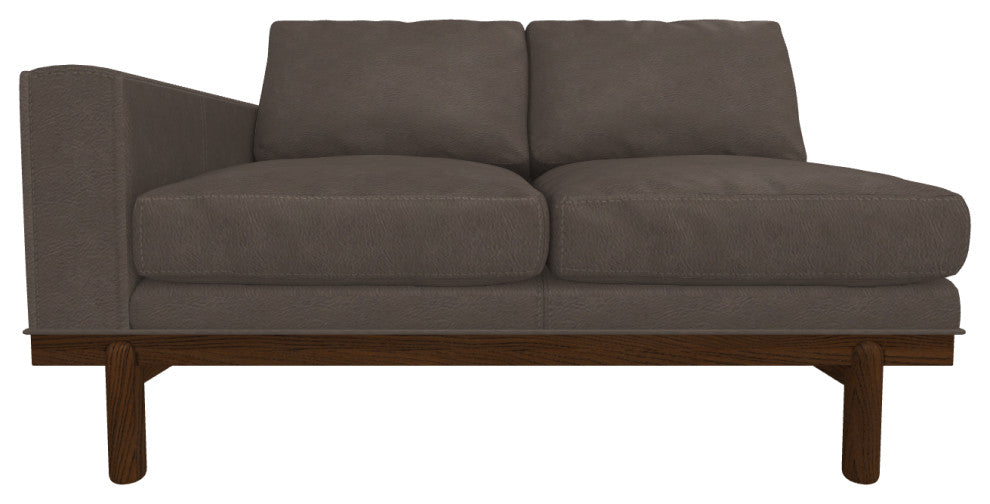 Cantor Left Arm Leather Sofa, Finish: Pumpernickel, Leather: Mocha