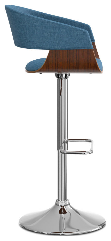 Lowell Adjustable Swivel Bar Stool, Blue
