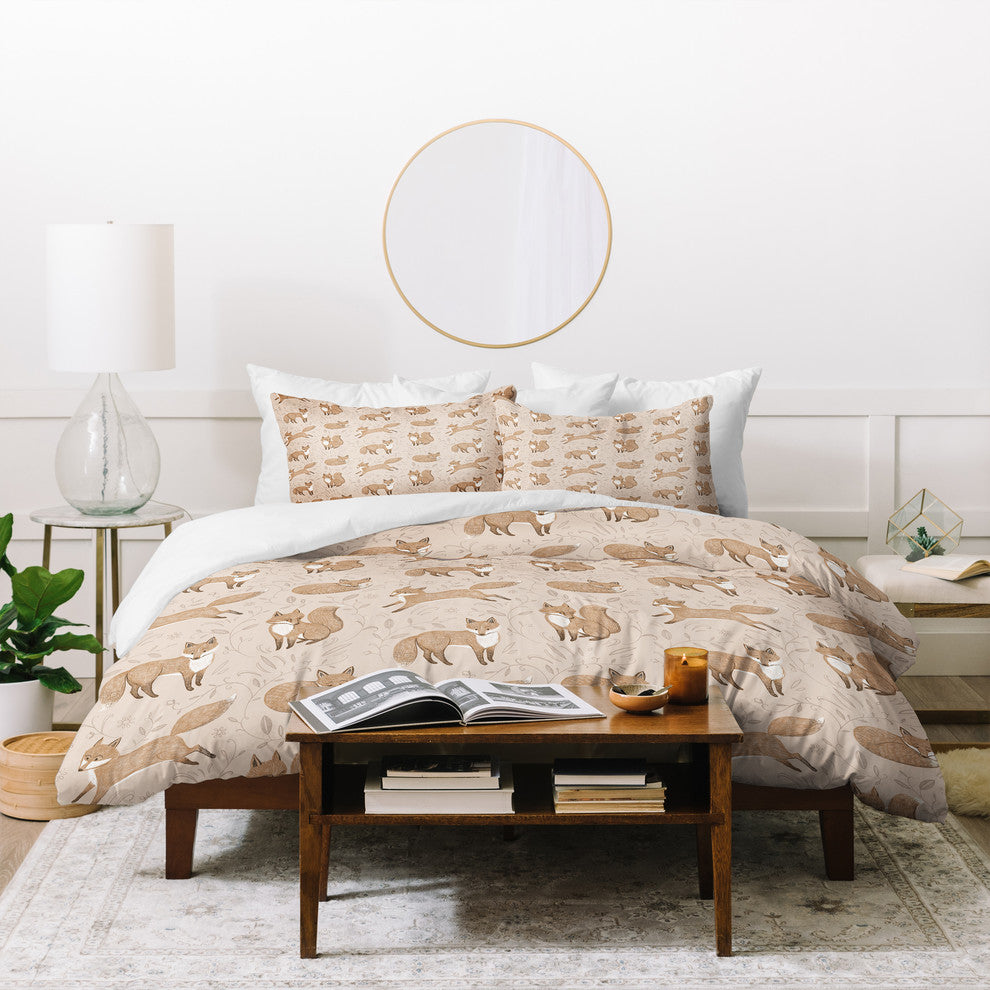 Pimlada Phuapradit Fox and Foliage Duvet Cover Set, Queen
