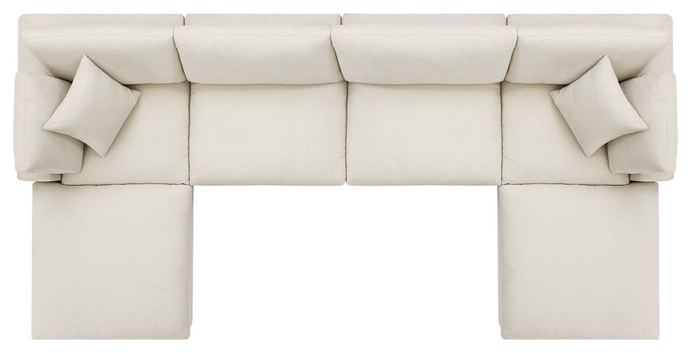 Modular Sectional Deep Sofa Set, Beige, Fabric, Modern, Lounge Cafe Hospitality