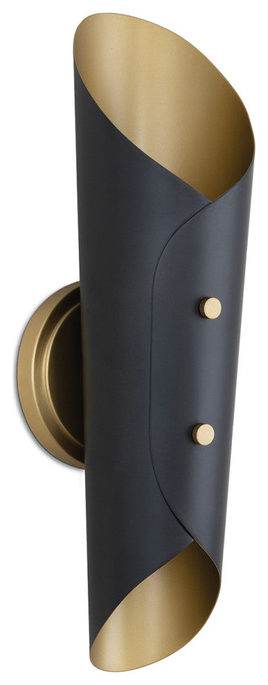 Vest Sconce, Blackened Brass and Natural Brass