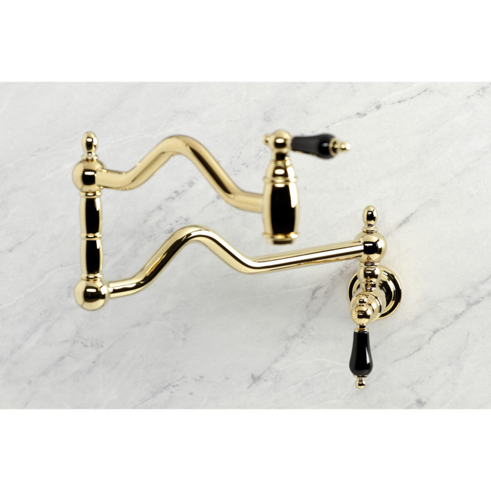 Kingston Brass KS2102PKL Duchess Wall Mount Pot Filler, Polished Brass