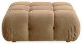Calliope Cafe Au Lait Performance Velvet Modular Ottoman