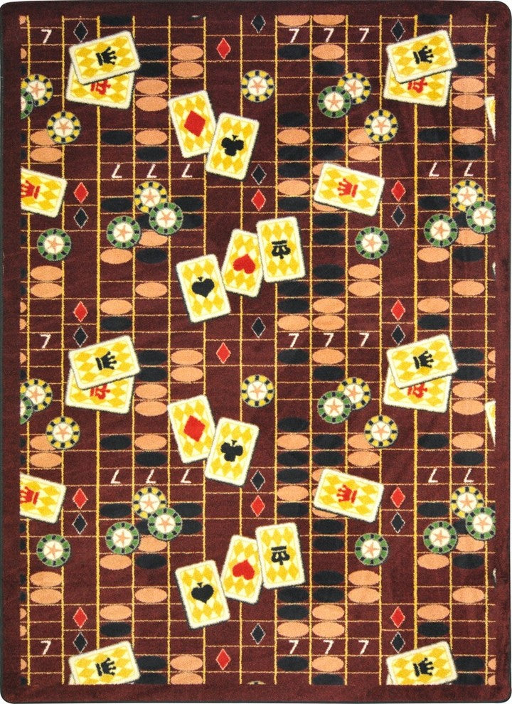 Games People Play Rug, Feeling Lucky, 3'10"x5'4", Rust