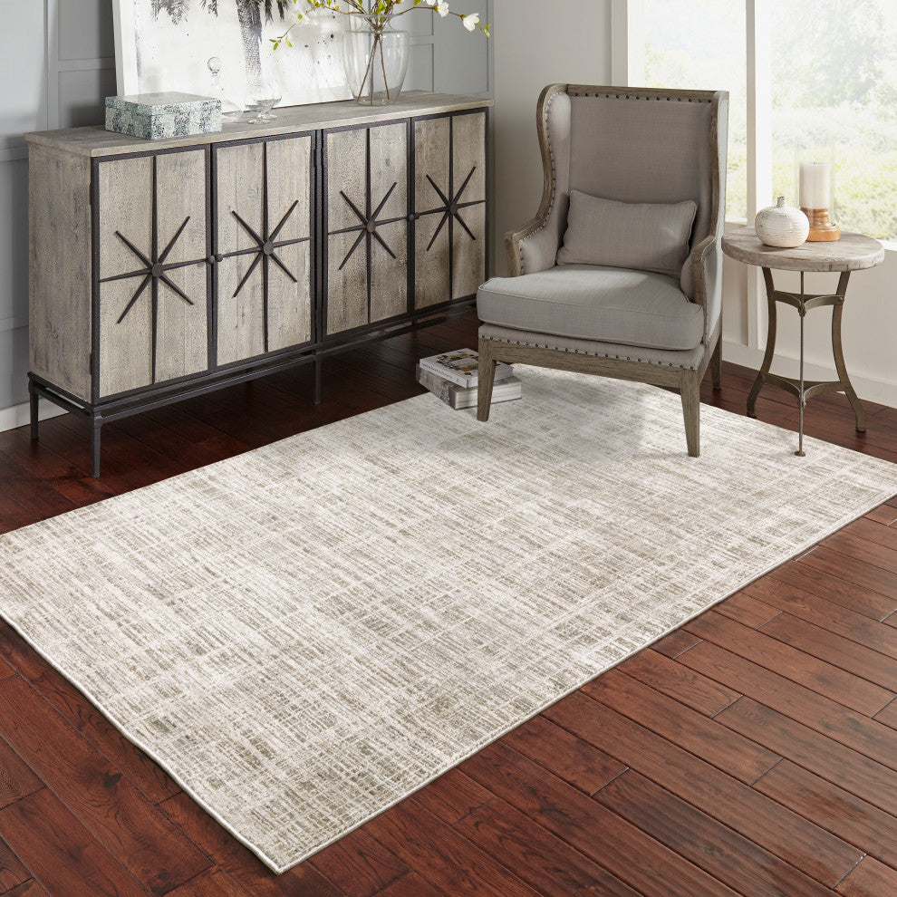 Noble Abstract Etchings Beige/ Ivory Indoor Area Rug, Beige, 3'3"x5'