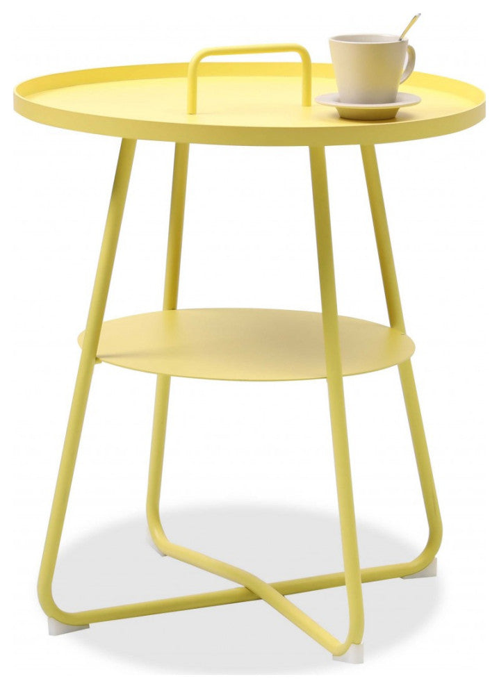 19" X 19" X 23" Yellow Aluminum Side Table