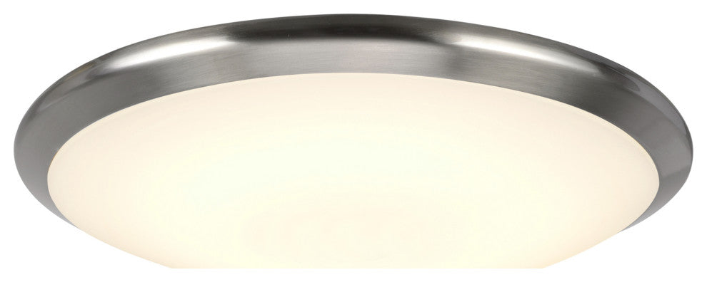 63003L-1 LED Large Flush Mount Ceiling Light Fixture, Satin Nickel 15" Diameter
