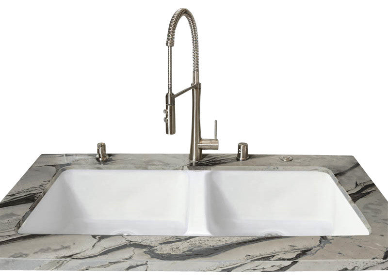 Double Bowl - Easy installation No Hole Undermount