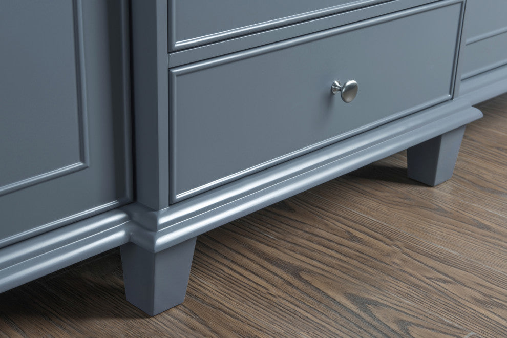 Cadence Double Sink Bathroom Vanity, Gray, 72", Without Mirror