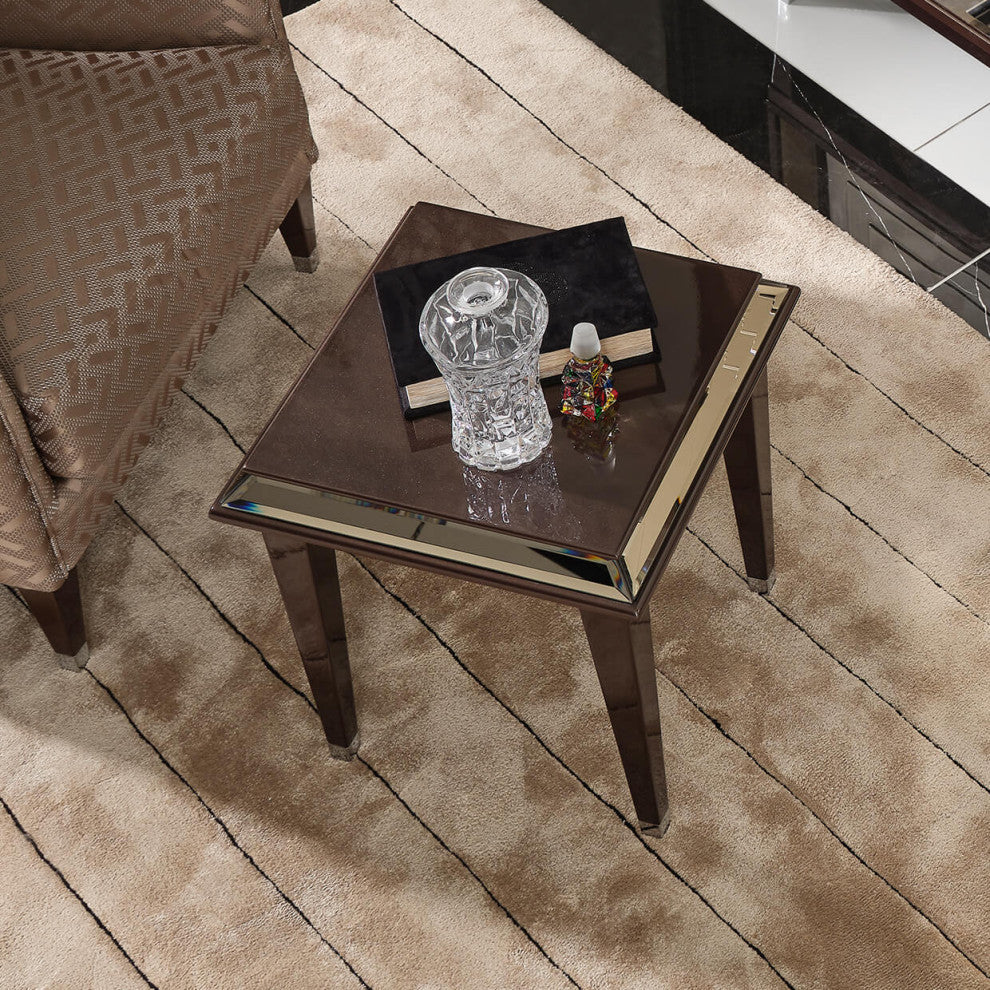 Lousanne Side Table Glossy Mocha Sand