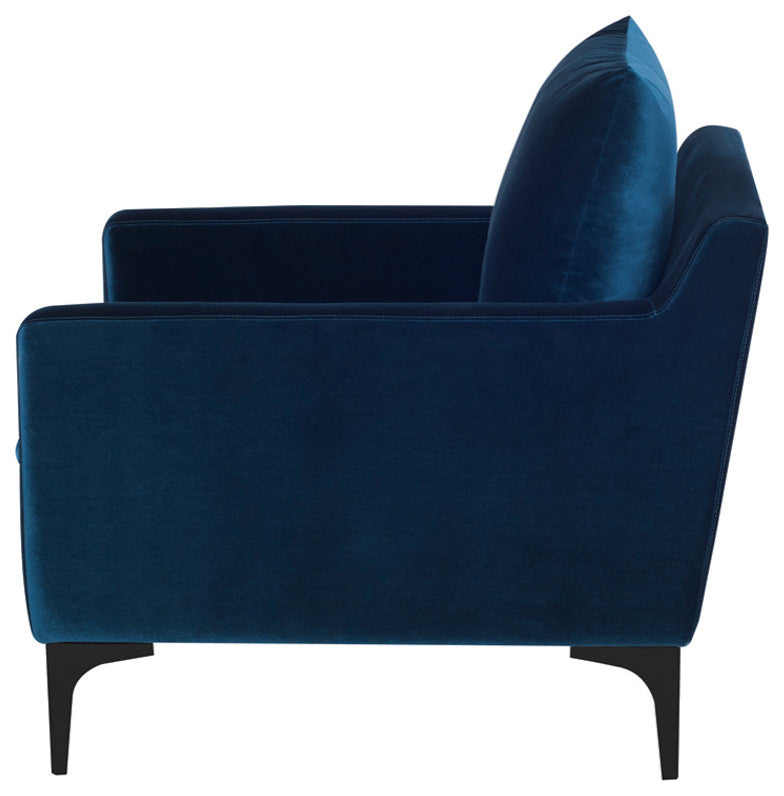 Anders Midnight Blue Fabric Single Seat Sofa, HGSC505