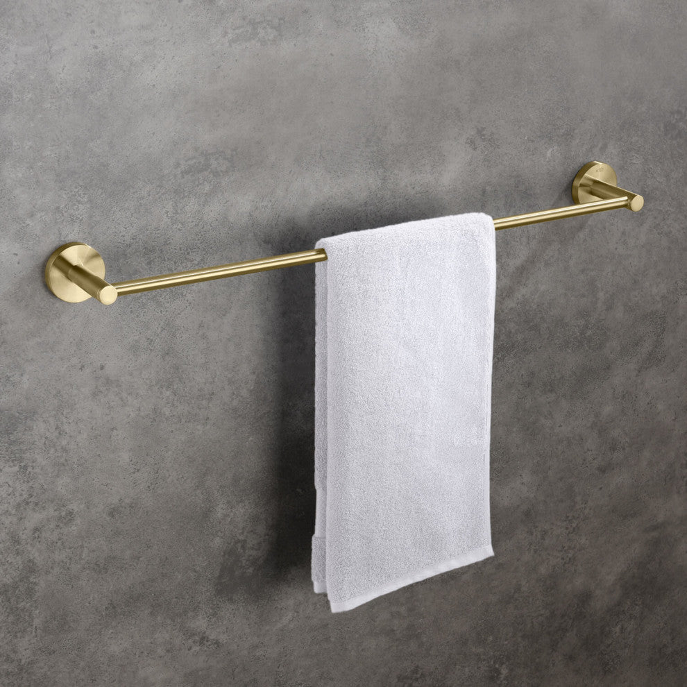 Circular 24" Bathroom Towel Bar KBA1404, Brush Gold