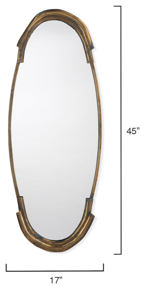 Margaux Metal Mirror, Antique Brass