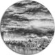Black And White Panoramic London, Cityscape Round Wall Art, 11"