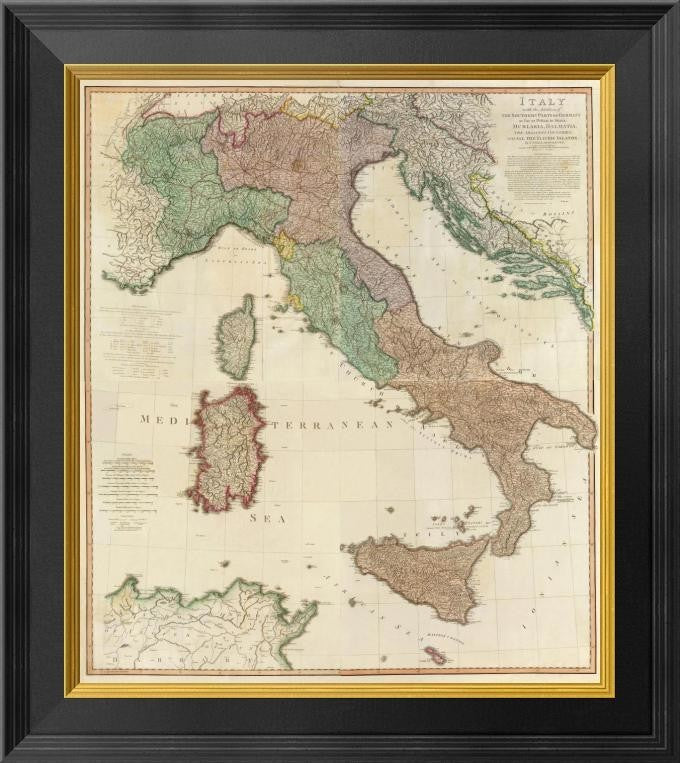 "Composite: Italy, 1800" Framed Canvas Giclee by L. Delarochette, 18x20"