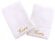 Hers and Hers Hand Towels, Set of 2, White