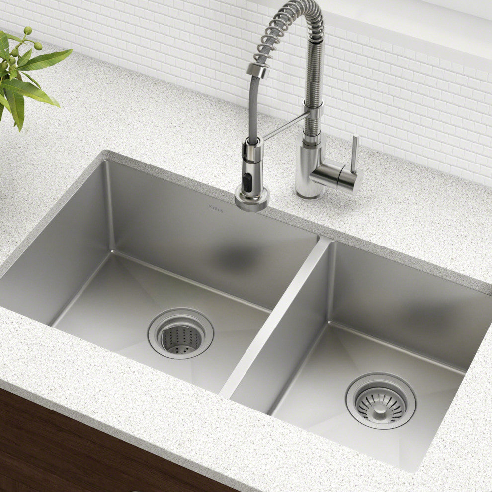 Kraus KHU103-33-100-75MB 33" 16 Gauge Undermount Stainless Steel Kitchen Sink