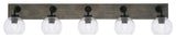 Oxbridge Bath Bar, Matte Black & Painted Distressed Metal,  5.75" Clear Bubble