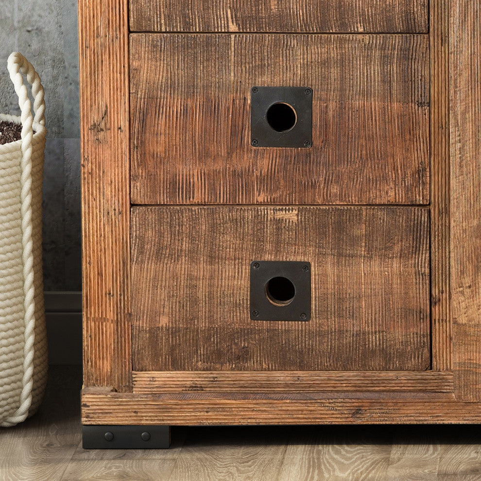 Phoebe Modern Industrial Mango Wood Sideboard
