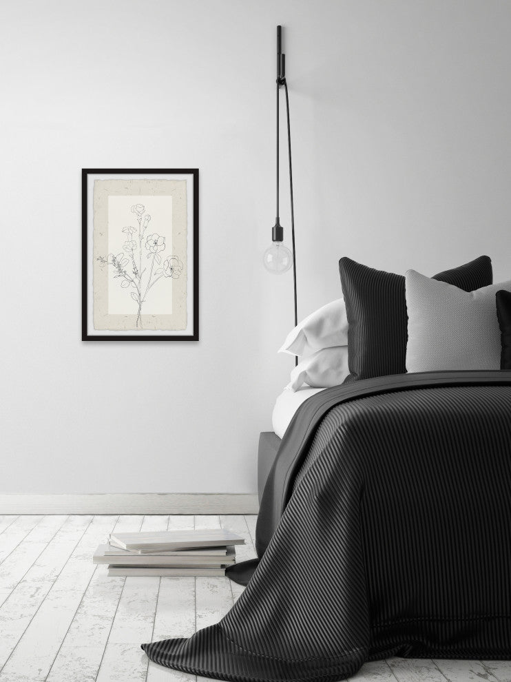 "Flower Line" Framed Painting Print, 30x45