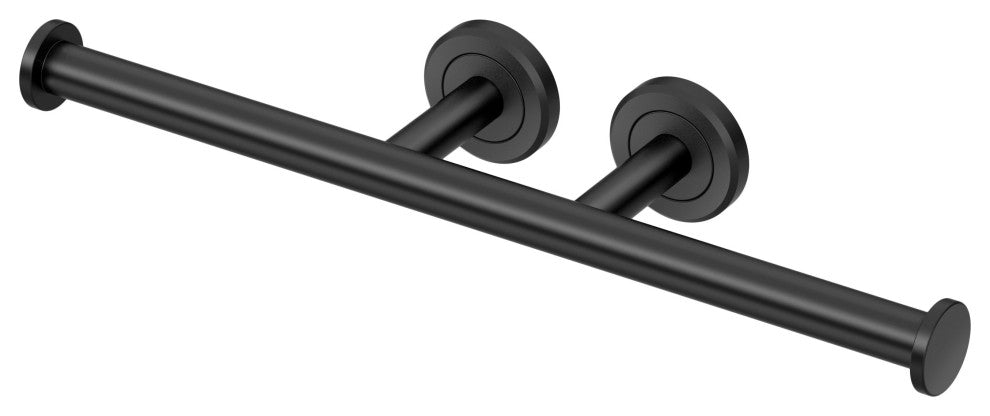 Latitude II Toilet Paper Holder, Matte Black, Double