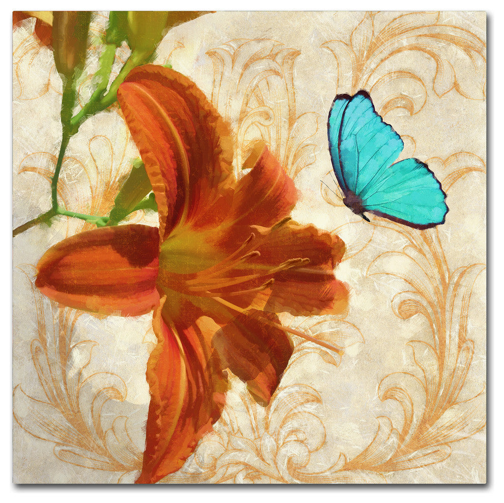 Tina Lavoie 'Satsuma Day Lily II' Canvas Art, 35" x 35"
