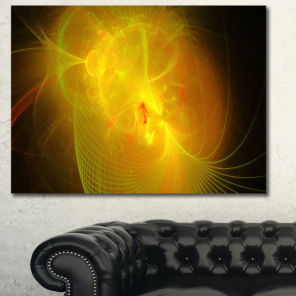 Distant Golden Space Nebula, Floral Canvas Art Print, 40"x30"