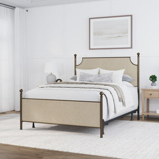 McArthur Metal and Upholstered Bed, Bronze, Queen