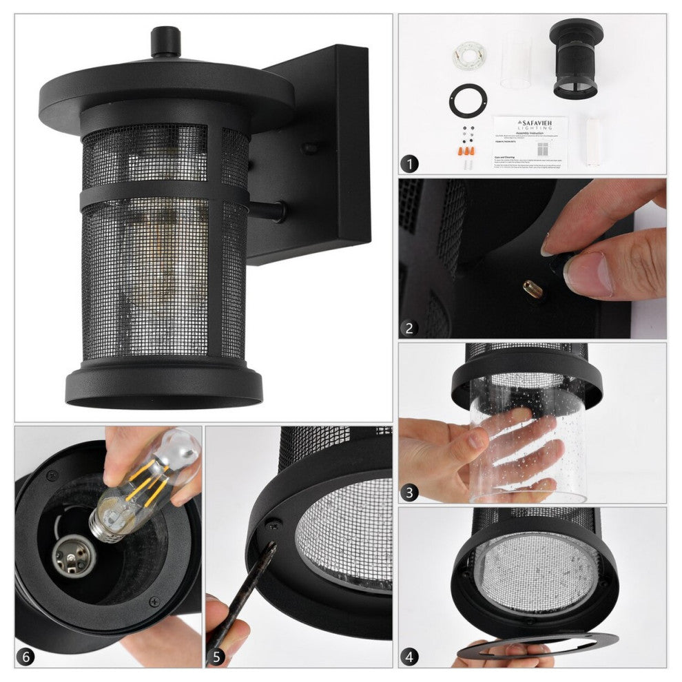 Safavieh Osprey Outdoor Wall Sconce Set of 2 Black
