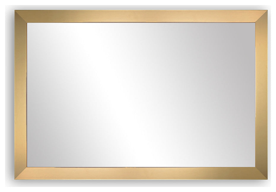Meade Framed Wall Mirror, Champagne Gold, 20"x48"