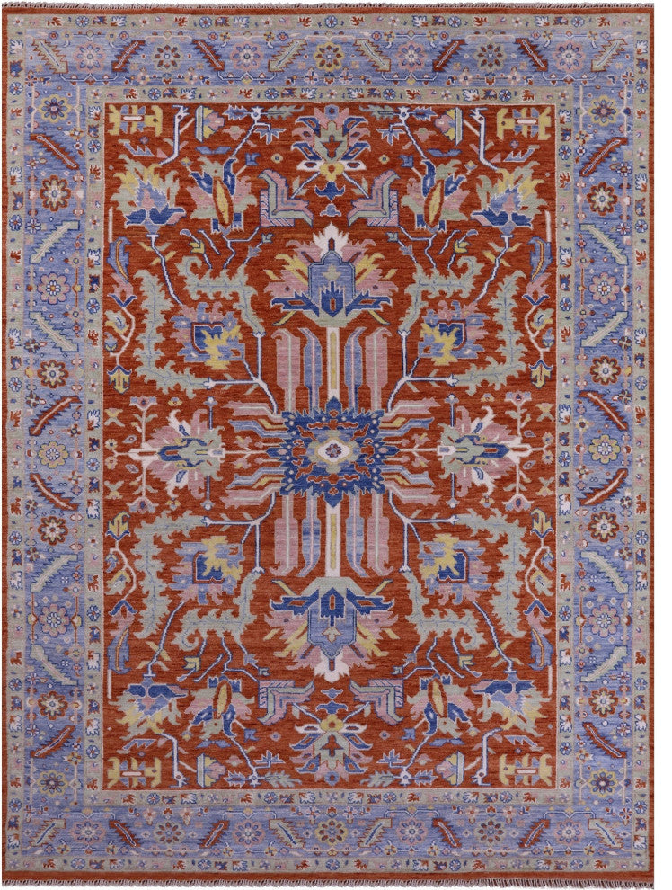 10' 2" X 14' 0" Persian Heriz Serapi Hand Knotted Wool Rug - Q13710