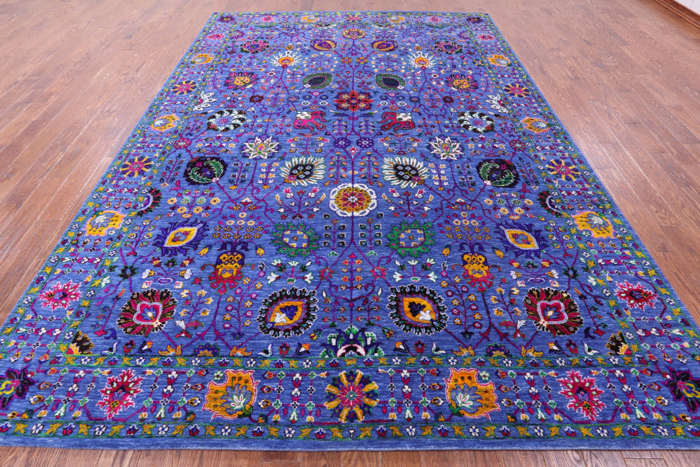 Wool & Silk Persian Hand Knotted Rug 8' 11" X 12' 5" - Q15779