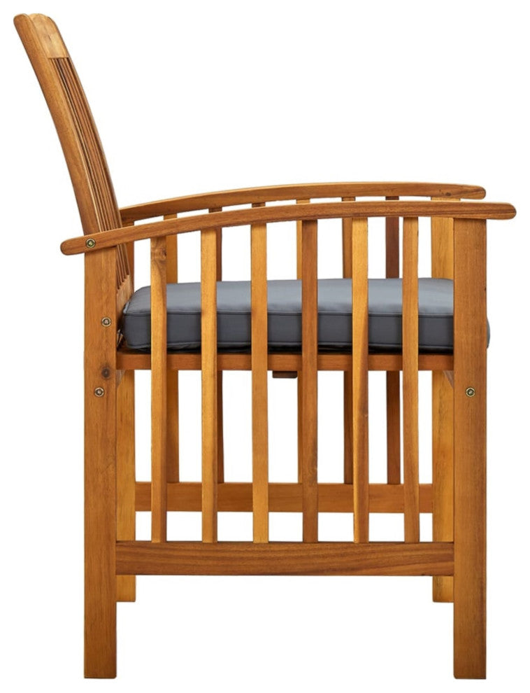 Vidaxl Garden Dining Chairs 2-Piece Set With Cushions Solid Acacia Wood